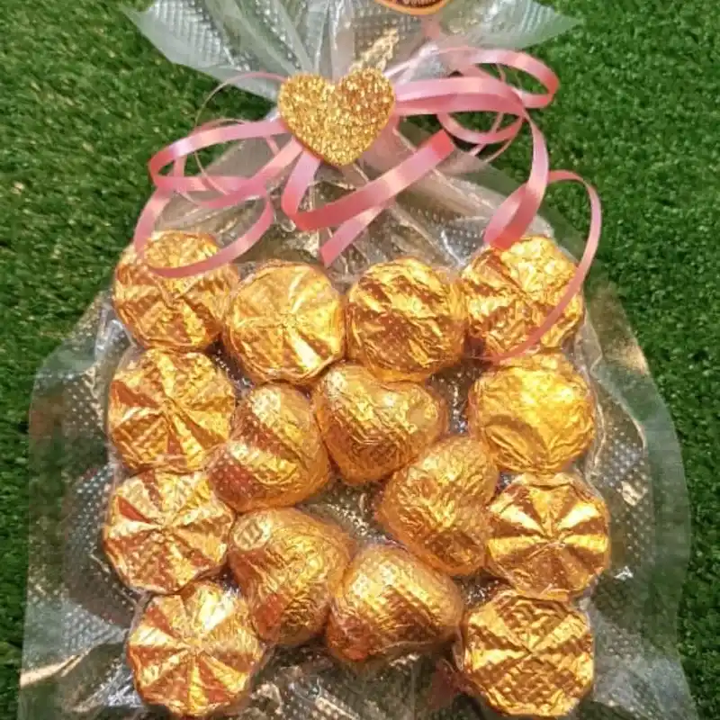 Bombones en Nylon al vacío con decoración