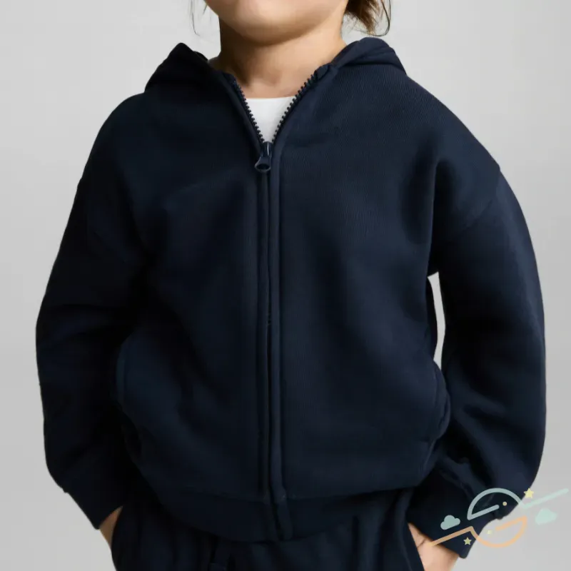 Sudadera azul capucha con orejitas MANGO #0002