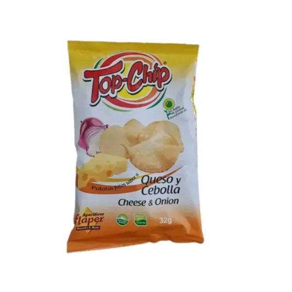 Papas fritas Top chip sabor queso y cebolla