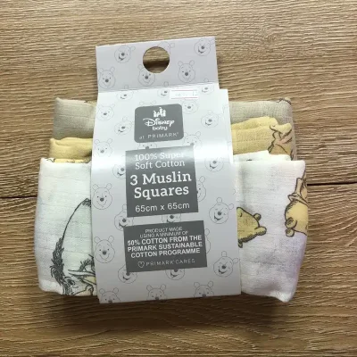 Pack de 3 paños de muselina con Winnie Pooh