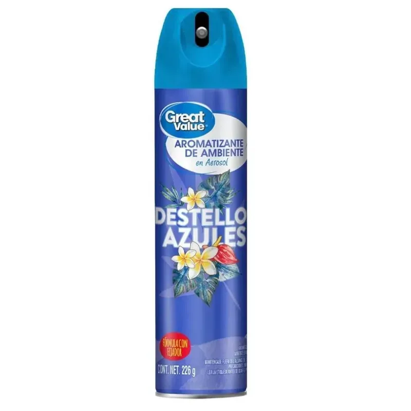 Aromatizante Great Value en aerosol destellos azules