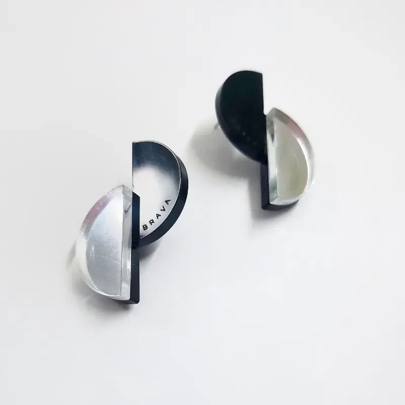Bauhaus Semicirculo pequeño Plateado