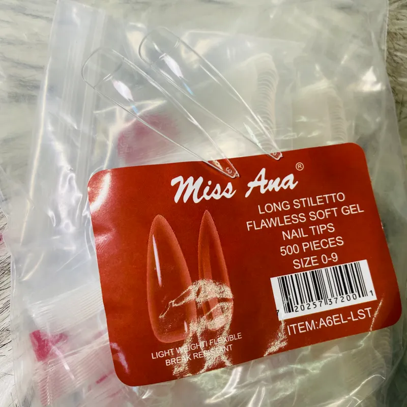 Bolsa de Uñas Stiletto 500pzs