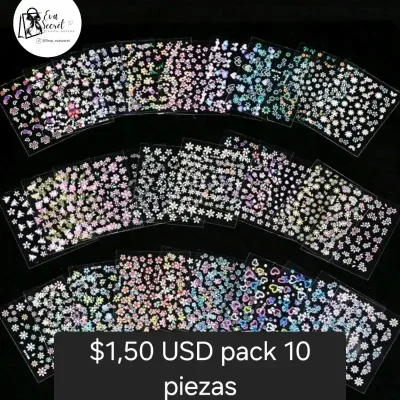 Set 10pz de stikers para uñas