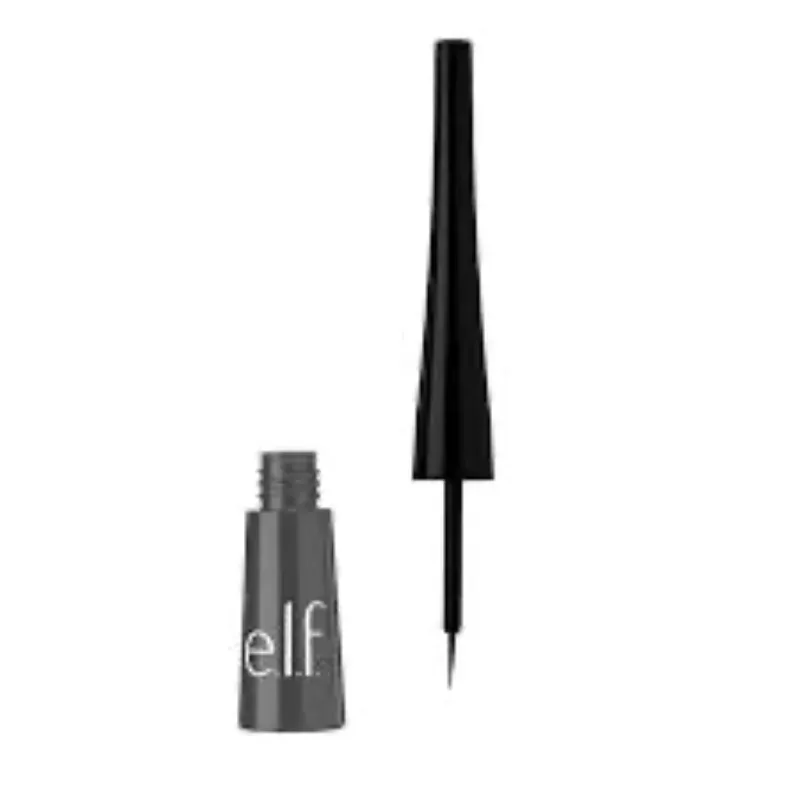 e.l.f. Expert Liquid Liner, delineador líquido de alta pigmentación, extra fino para una definición precisa, de larga duración, vegano y libre de crueldad, negro azabache