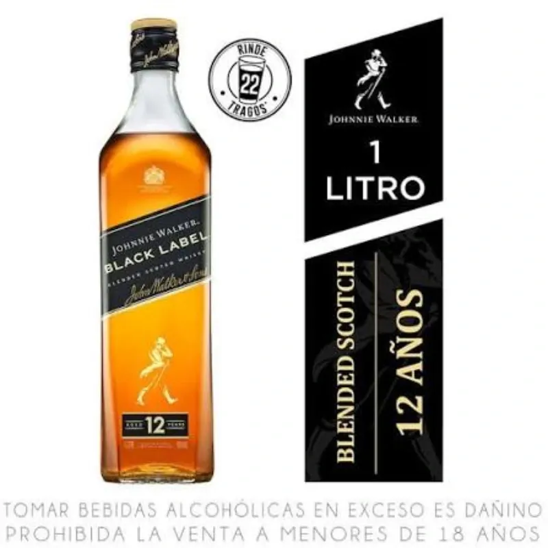 Whisky Johnnie Walker Black 12 años 1x12x1000ml C(403.24)