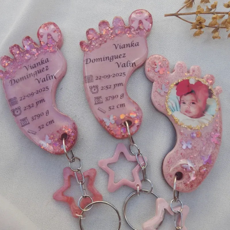 Llaveritos de huellitas con fotico