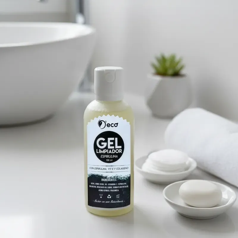 Gel facial de espirulina con colágeno y vitamina E