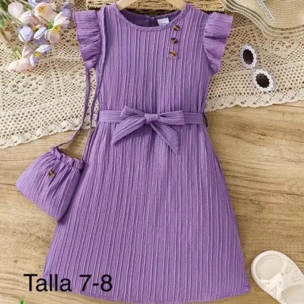 Vestido, morado con carterita
