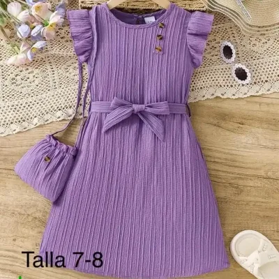 Vestido, morado con carterita