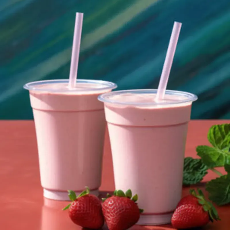 Batido de helado de fresa 