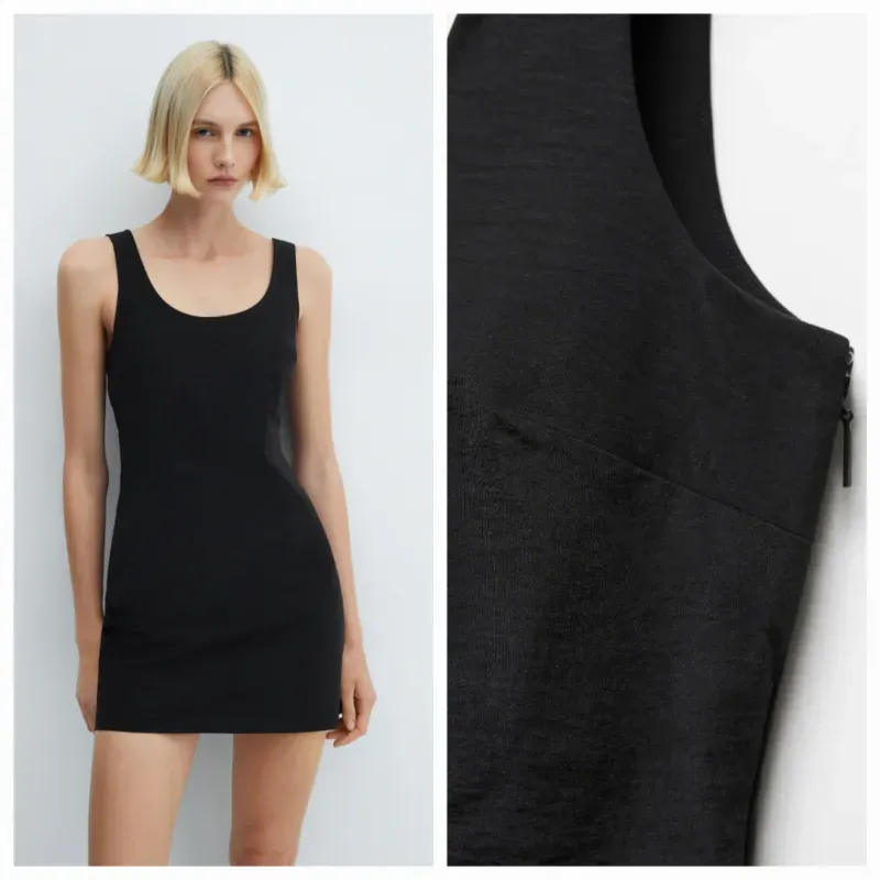 Vestido corto cuello escotado