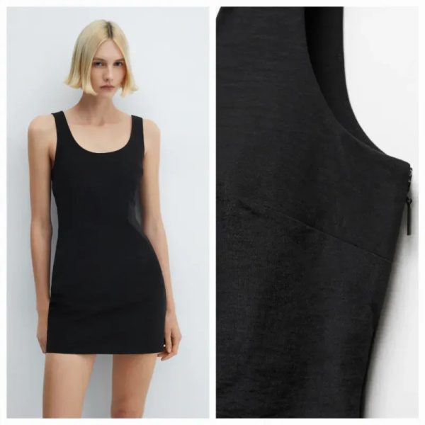 Vestido corto cuello escotado
