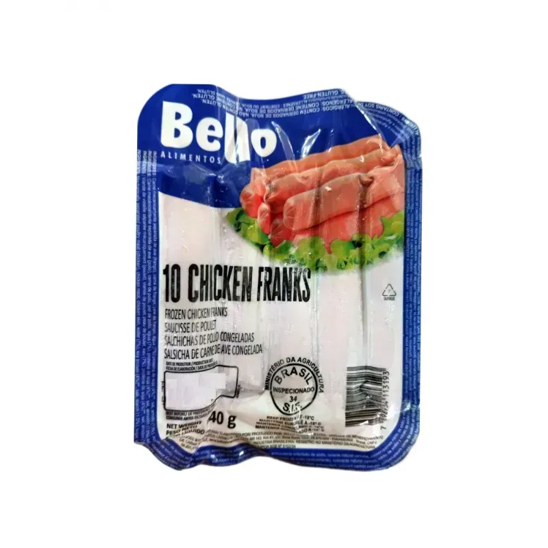 Salchichas de Pollo Bello – 10 Unidades  (Congeladas ❄️)