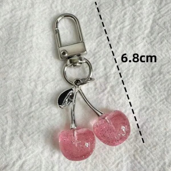 Llavero de Cherry rosa & plateado pequeño