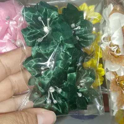 Flores de tela | verde oscuro 6x