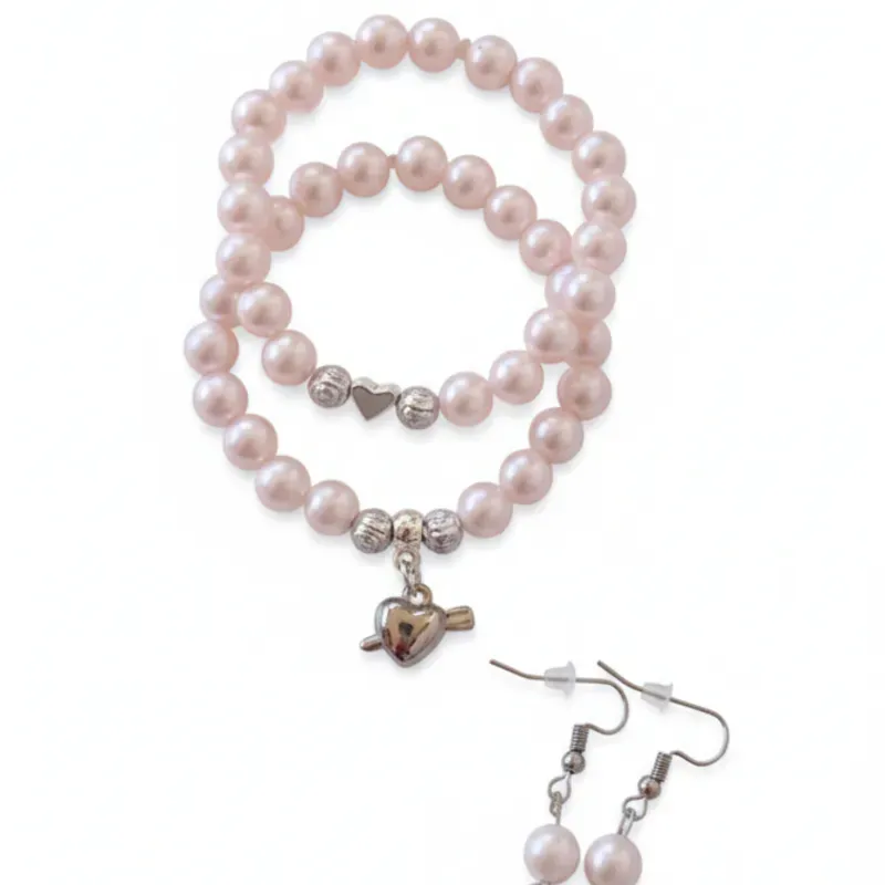 Pulsos de perlas con aretes