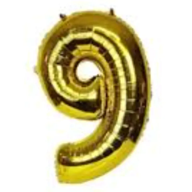 Globo Número 9 Dorado   16 pulgadas