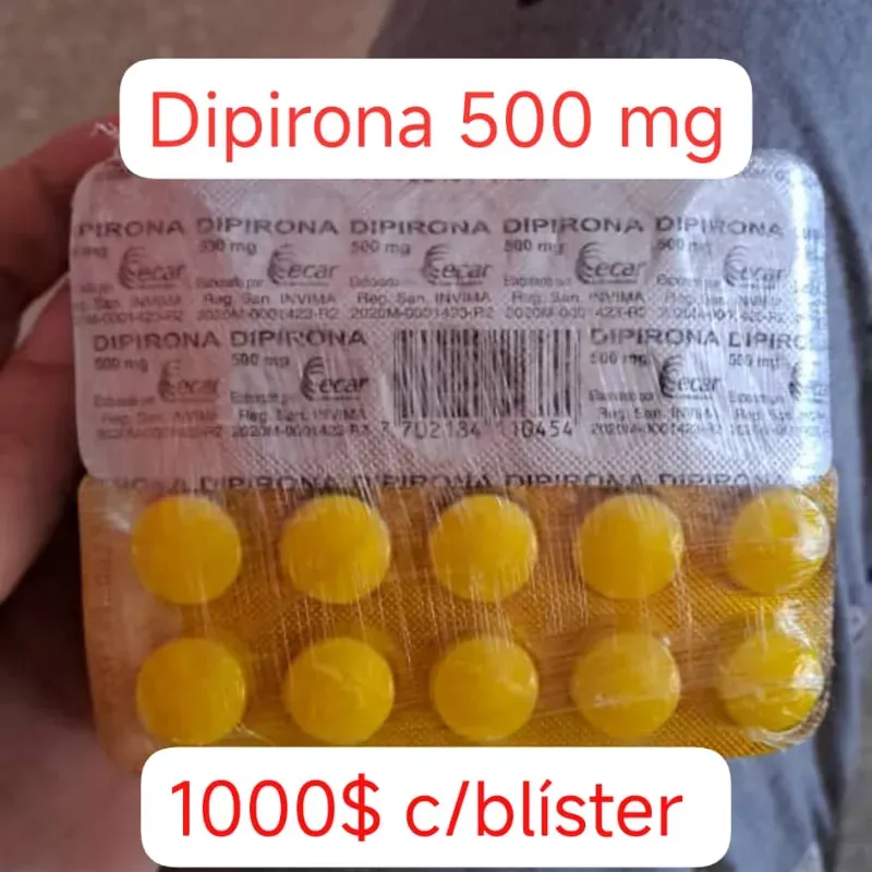 Dipirona de 500 mg de 10 Tabletas