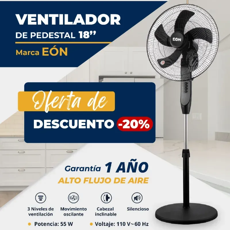 Ventilador de pedestal 18¨