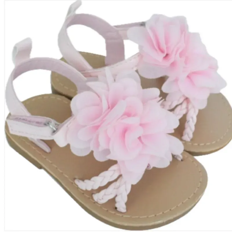 Sandalias Rosa con Flor para Bebé