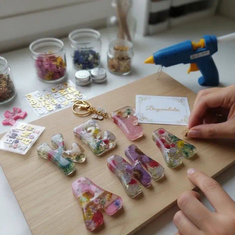 Colgantes de letras temática flores, listas para personalizar