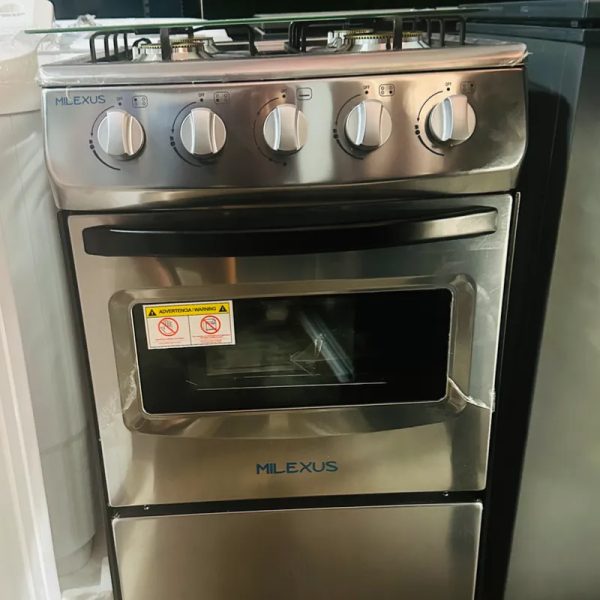Cocina Milexus con Hornos 4 Quemadores con Cristal