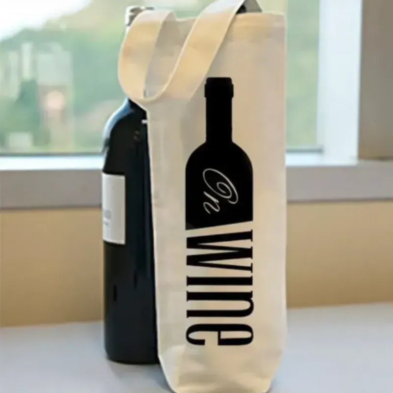 Bolsa de lienzo para botellas personalizada