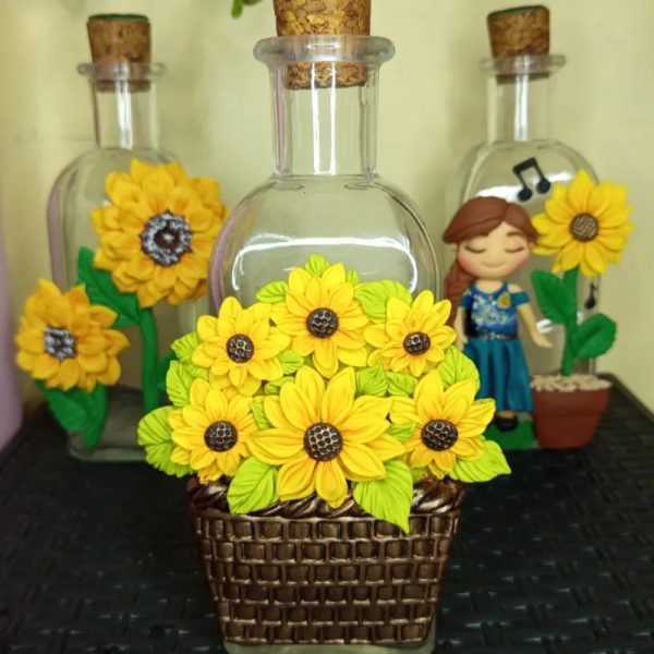 Cesta de girasoles