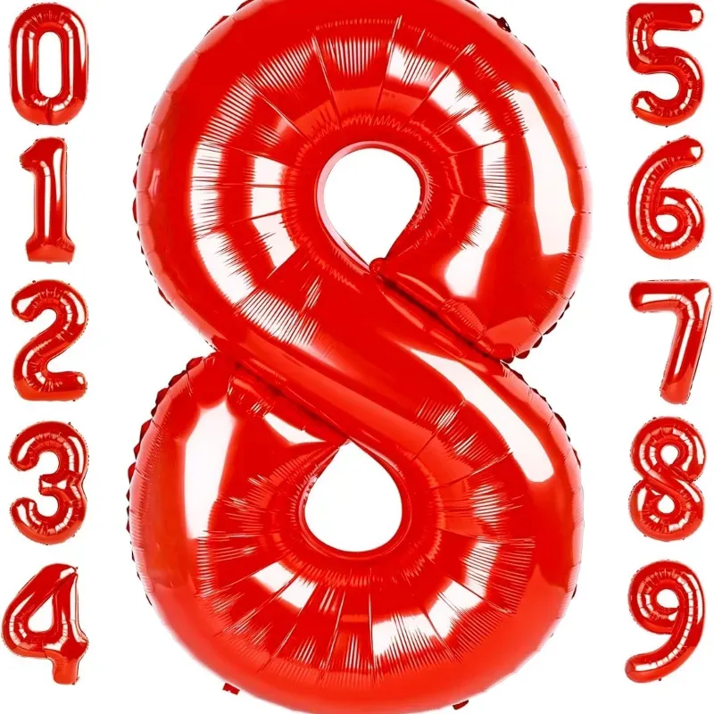 Globo foil número 8 rojo