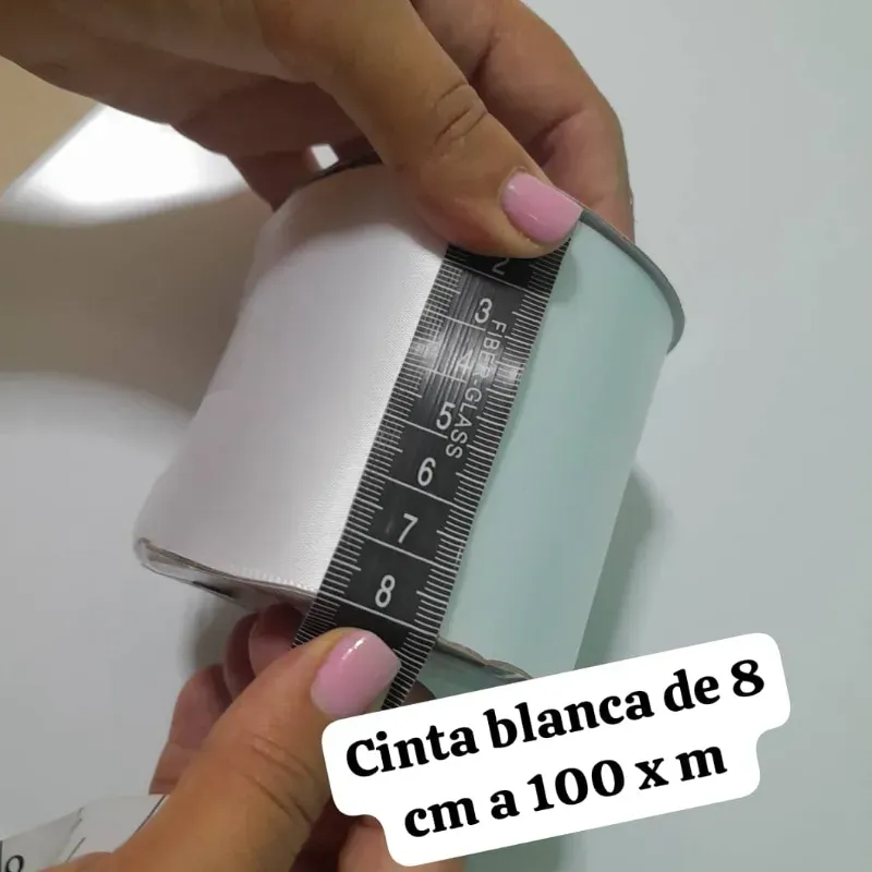 Cinta satín blanca 8cm