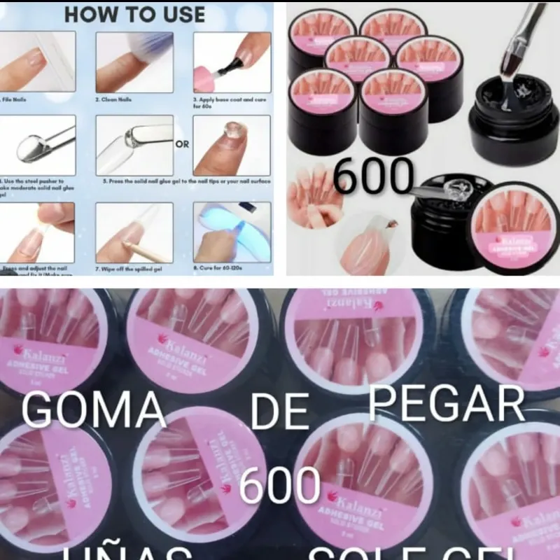 GOMAS DE PEGAR UÑAS DE SOLF GEL