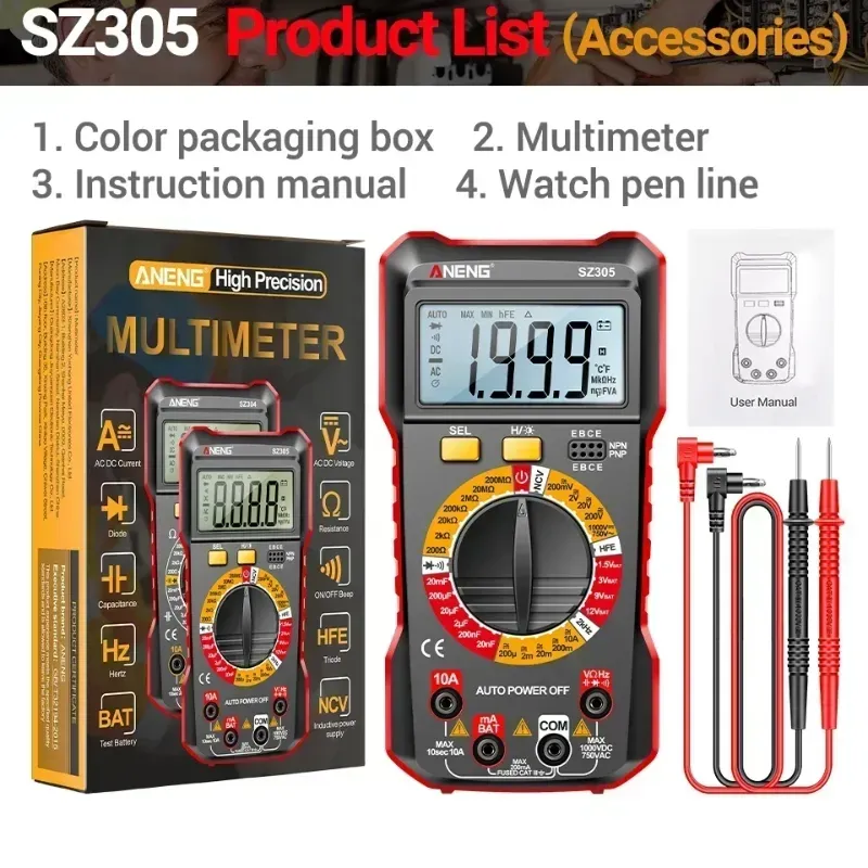  Multímetro Digital ANENG SZ305