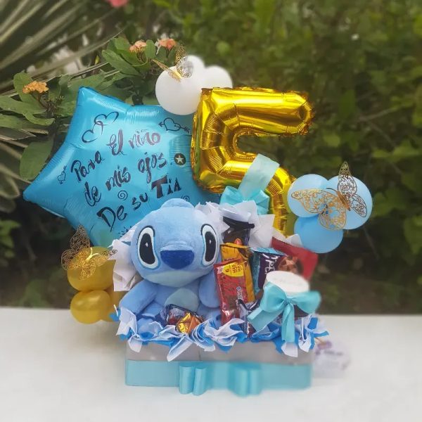 Caja con globos de números