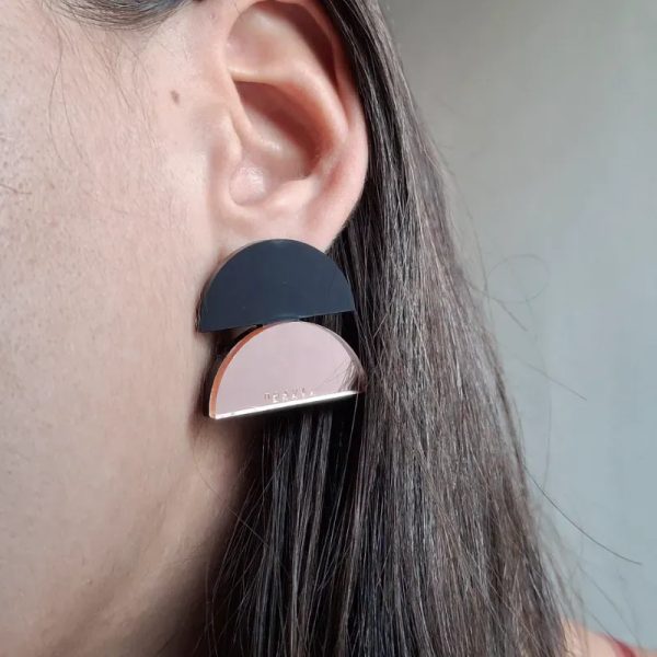 Bauhaus 2 semicirculos oro rosa