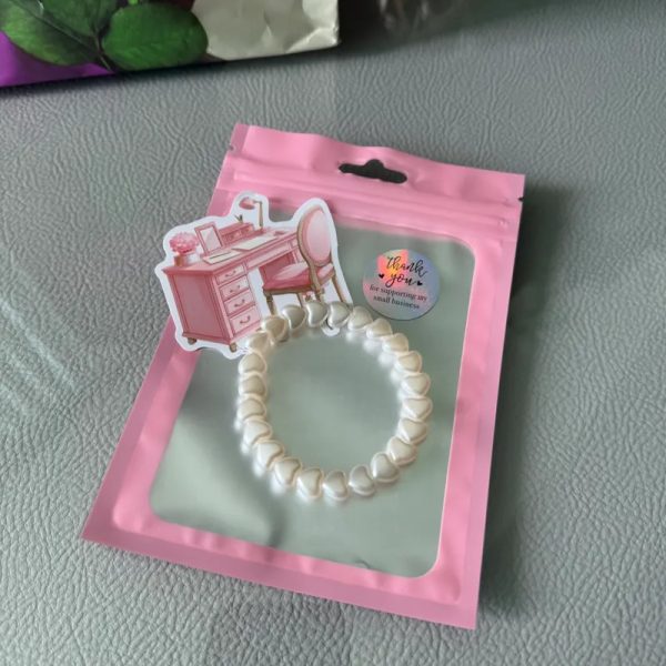 Pulsera corazones perlados