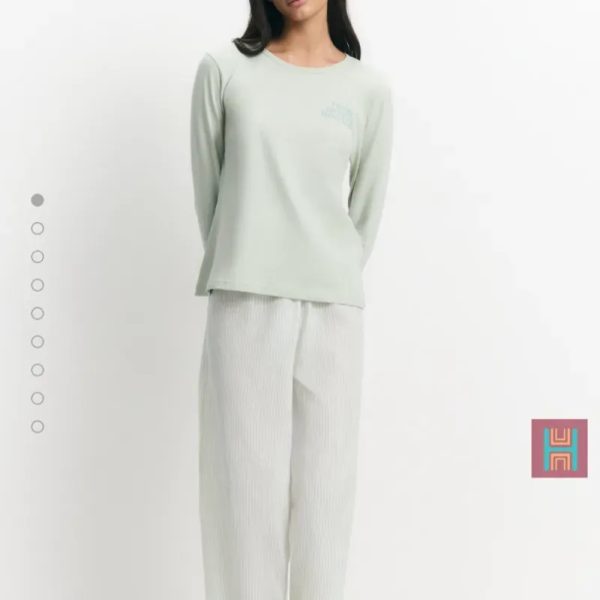 CONJUNTO PIJAMA LARGO VERDE 0099