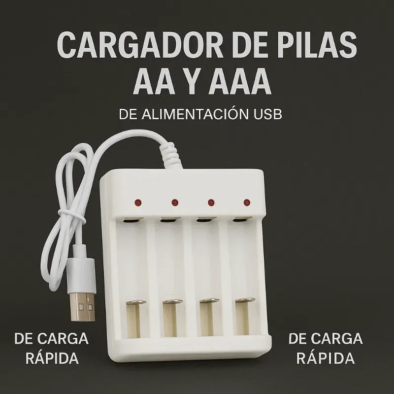  Cargador de Pilas AA y AAA por USB