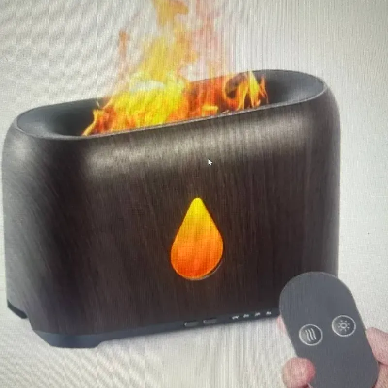 Difusor de Aceites Aromaticos +Control Remoto, Imitacion de LLama sin Sonido 200ml +Aceite de Regalo