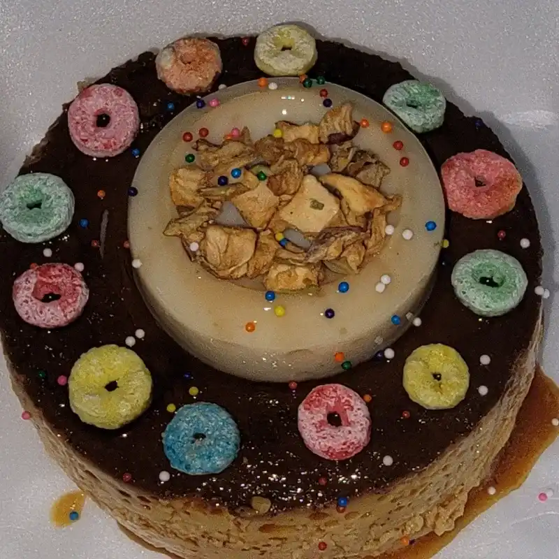 Flan con natiflan arcoiris