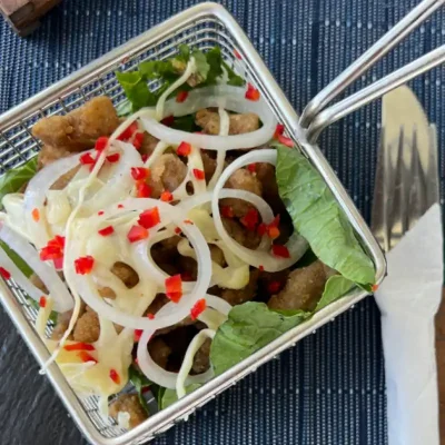 Fajitas de pollo empanado