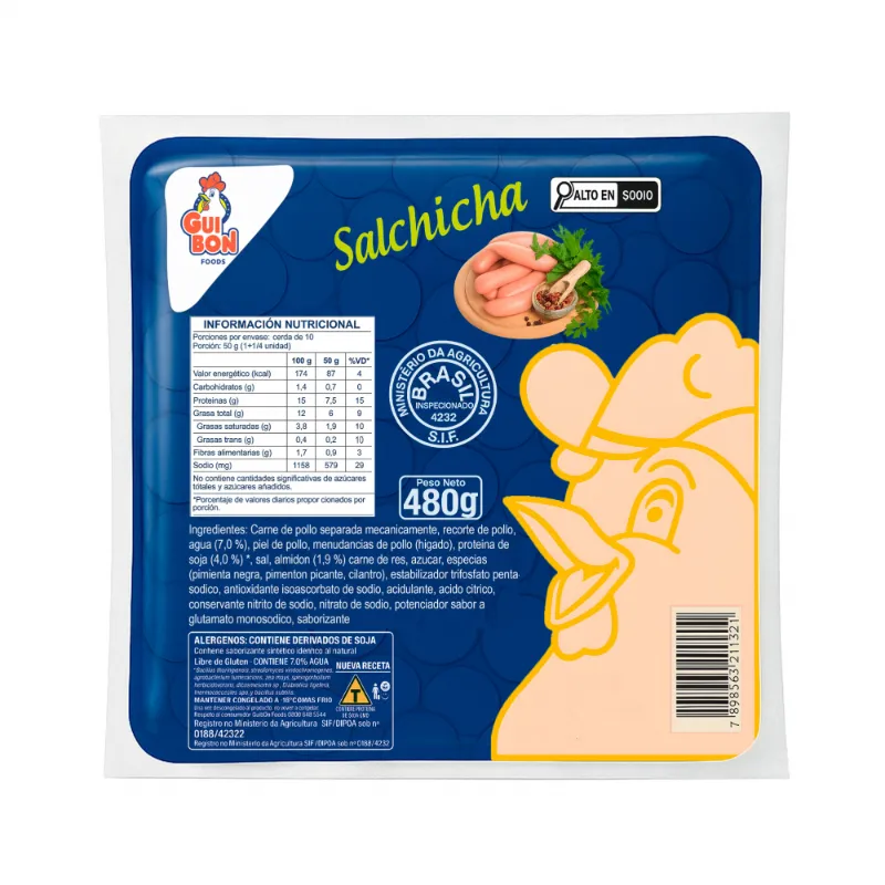Salchichas de pollo y res Gui Bon Foods 480g