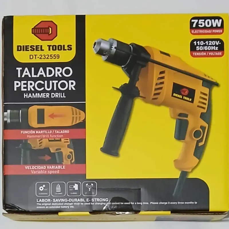 TALADRO Percutor Diesel Tools* 750W - 110VOLT- 3000RPM-Mazorca ○13MM