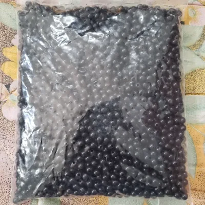 Paquete de 250 gramos de perlas negras de 6mm