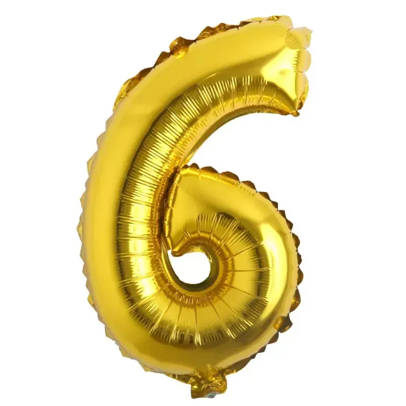 Globo Número 6 Dorado    32 Pulgadas