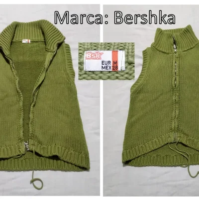 Chaleco tejido verde olivo,