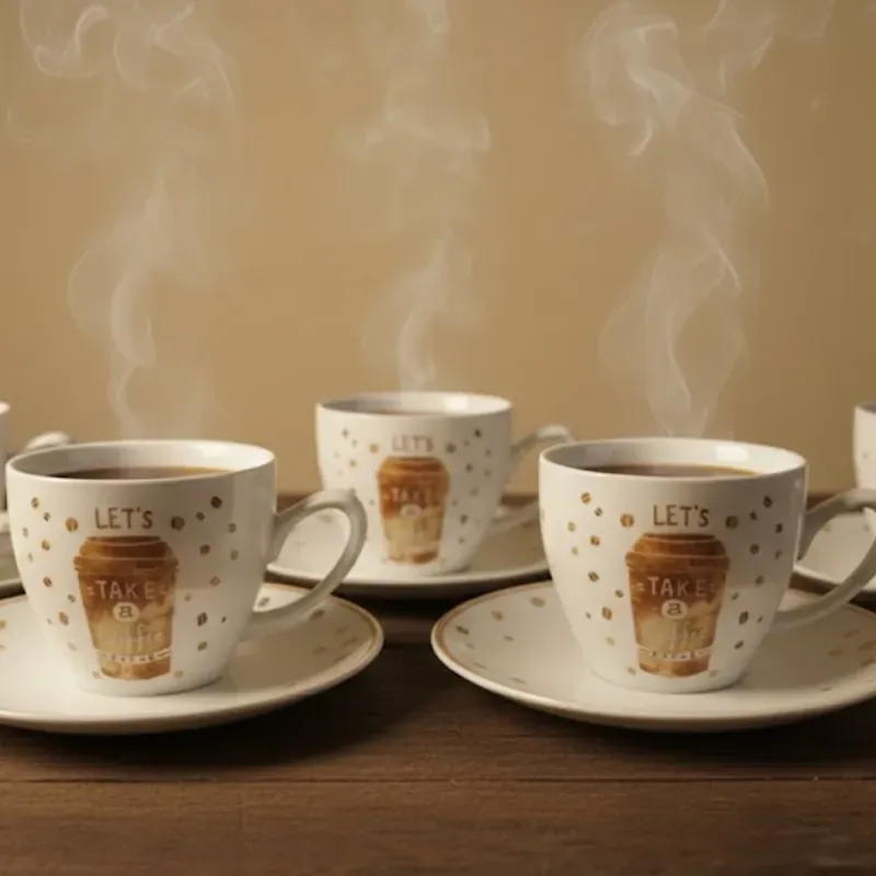 Tazas blancas con platillos