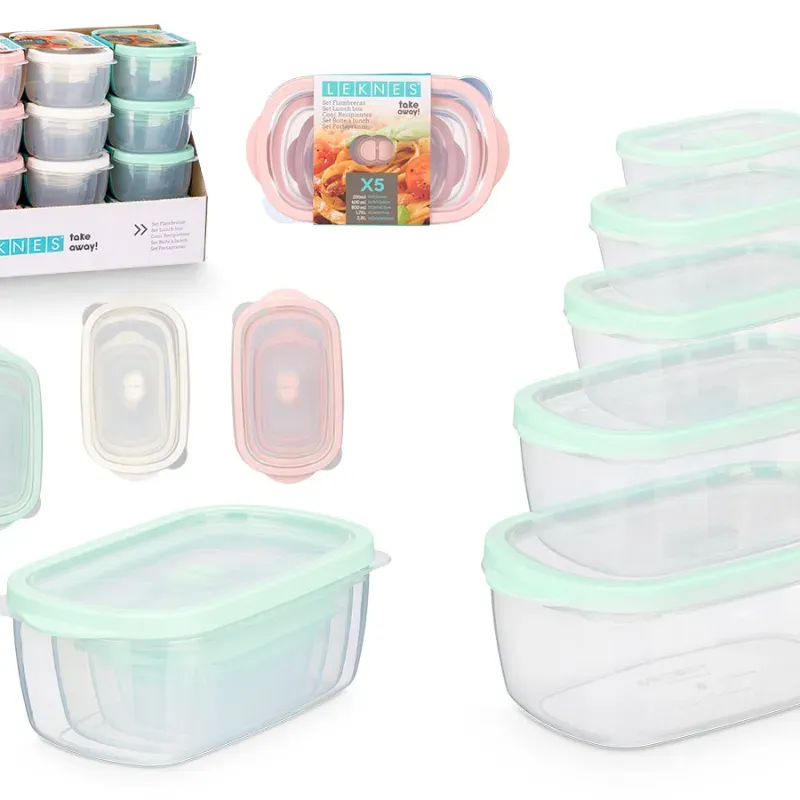 Set 5 fiambreras (3 colores)