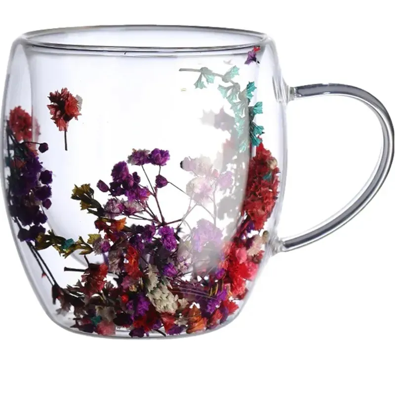 Jarra de vidrio con doble capa