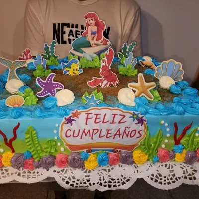 Cake capuchino temática sirena Ariel